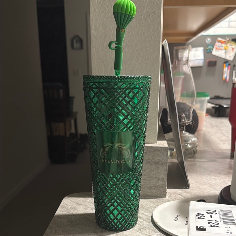 Starbucks 2024 Wicked Emerald City cup with balloon topper